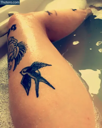 Tiegan Durrant - there is a tattoo of a bird on the leg of a person