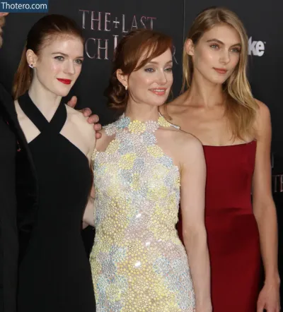 Allegra Carpenter - three women in dresses posing for a picture at the last night of night premiere