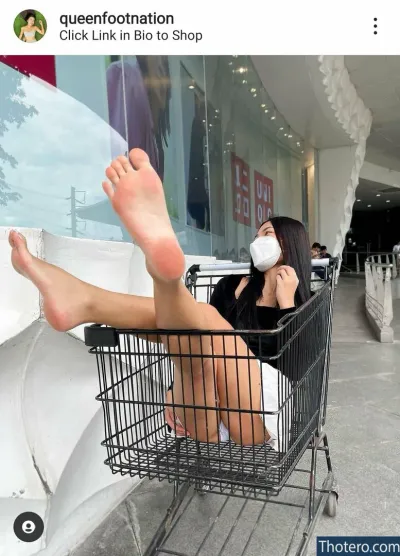 Alisa Phud - woman sitting in a shopping cart with her feet up
