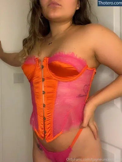 avery-maeex - woman in a pink and orange corset posing for a picture