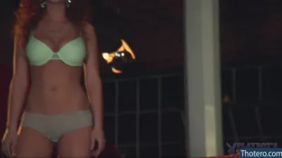 Rebekkah Abilah - woman in a bikini and panties walking down a runway