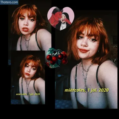 Suzie Q - there are four pictures of a woman with red hair and a necklace