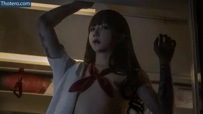 Izayoirui - asian woman in a white shirt and red tie posing